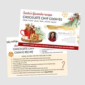 Set of 25 Printed Christmas Real Estate Cards - Chocolate Chip Recipe