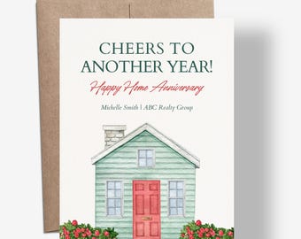 Happy Home Anniversary Cards | Personalized Real Estate Client Appreciation (Set of 10)