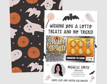 Halloween Scratch Ticket Cards | Personalized Real Estate Client Appreciation Gift