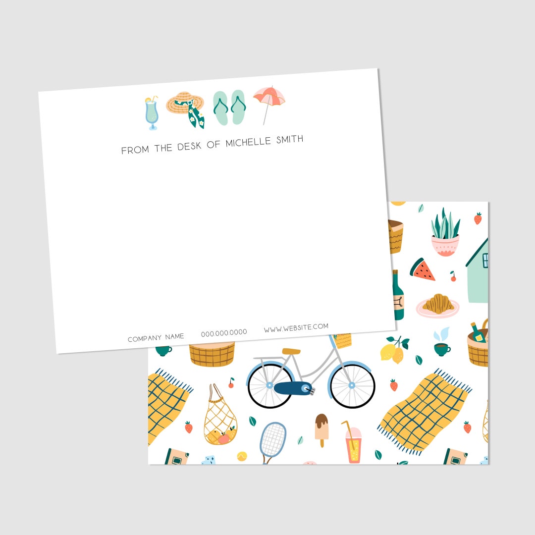 Personalized Business Notecards Set A2 Flat Cards With Envelopes Real ...