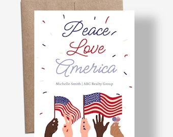 Happy 4th of July Cards | Personalized Real Estate Client Appreciation (Set of 10)