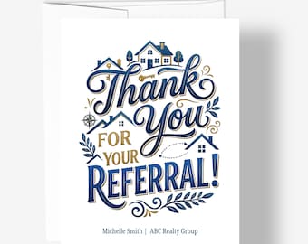 Personalized Thank You Referral Cards with Envelopes | Real Estate, Mortgage, Insurance