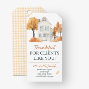 Fall Pop-By Tags with String | Personalized Real Estate Client Appreciation Gift