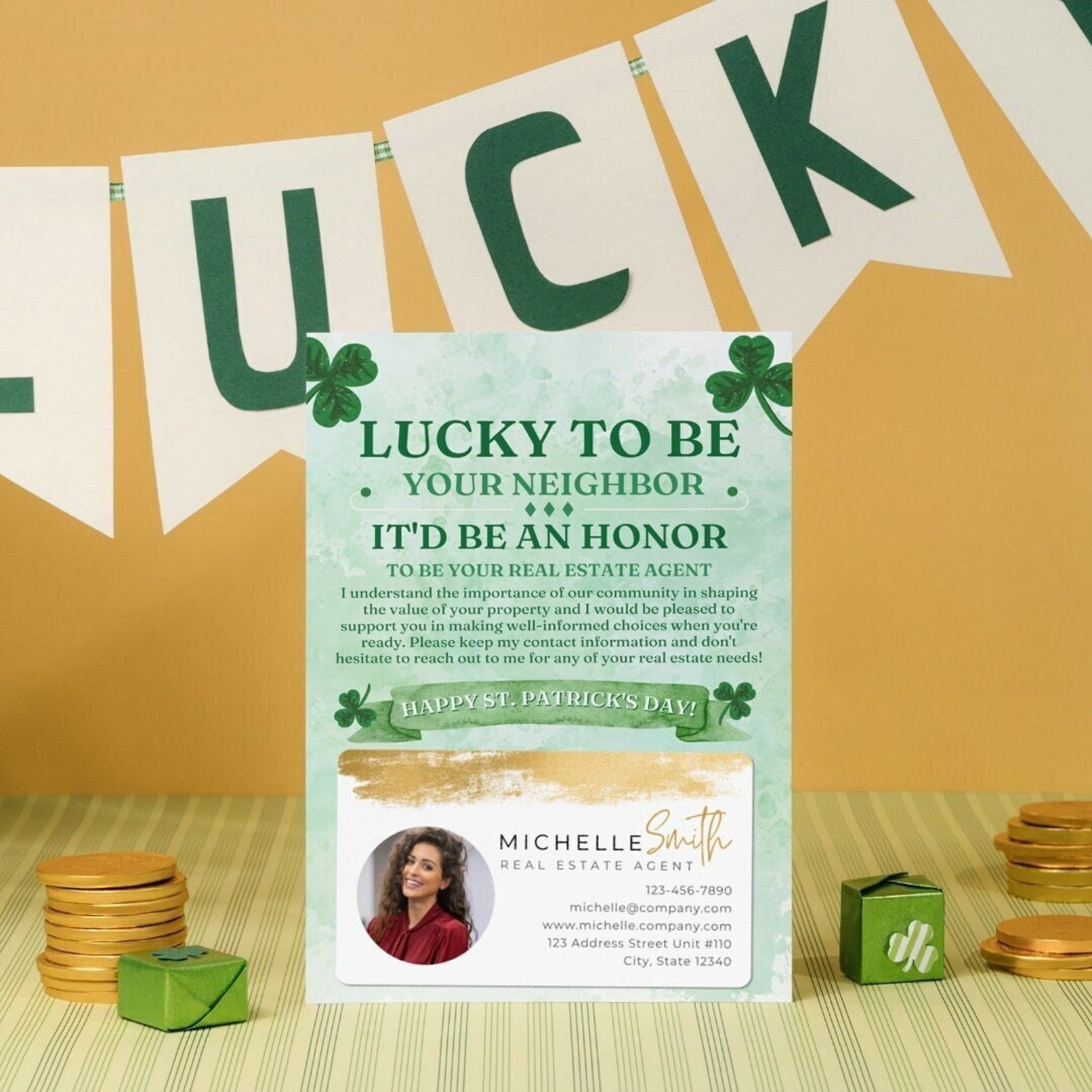 st pattys day real estate postcards