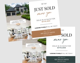 Just Sold Near You Real Estate Postcards Set - Personalized and Printed For You!