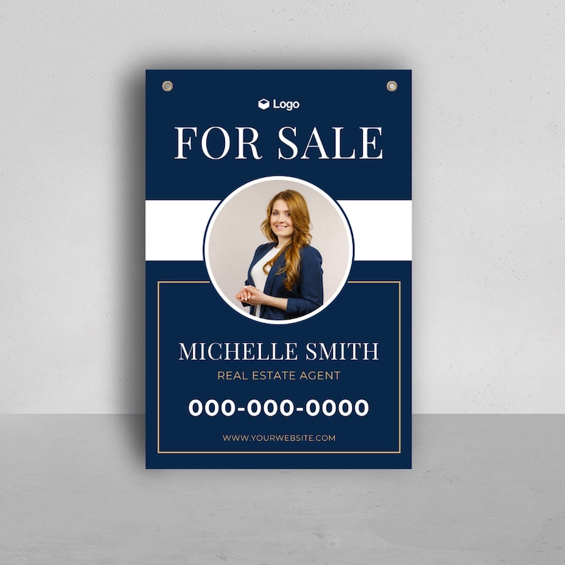 Real Estate Yard Signs | Personalized For Sale Sign with Holes for Hanging bild 2