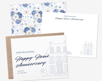 Home Anniversary Real Estate Cards - Personalized Client Check In Notecards with Envelopes