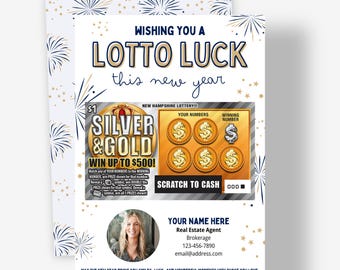 New Years Scratch Ticket Cards | Personalized Real Estate Client Appreciation Gift