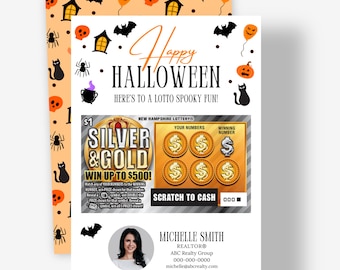 Halloween Scratch Ticket Cards | Personalized Real Estate Client Appreciation Mailers