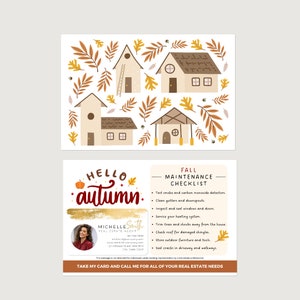 Printed Fall Home Maintenance Real Estate Postcards - Etsy