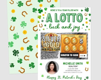 St. Patrick's Day Scratch Ticket Cards | Personalized Real Estate Client Appreciation Gift