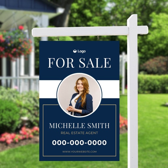 Real Estate Yard Signs | Personalized For Sale Sign with Holes for Hanging