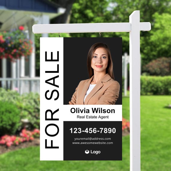 Real Estate Yard Signs | Personalized For Sale Sign with Holes for Hanging