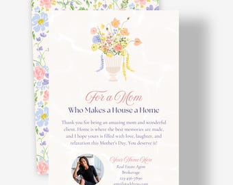 Mother's Day Real Estate Cards | Personalized Realtor Client Appreciation Mailers with Envelopes