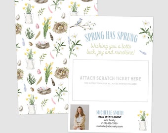 Printed Spring Lotto Mailers - Real Estate, Insurance, Mortgage - 50 Custom Cards - Spring Has Sprung