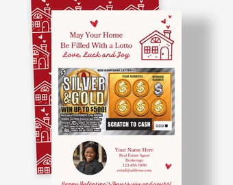 Valentine's Day Scratch Ticket Cards | Personalized Real Estate Client Appreciation Gift