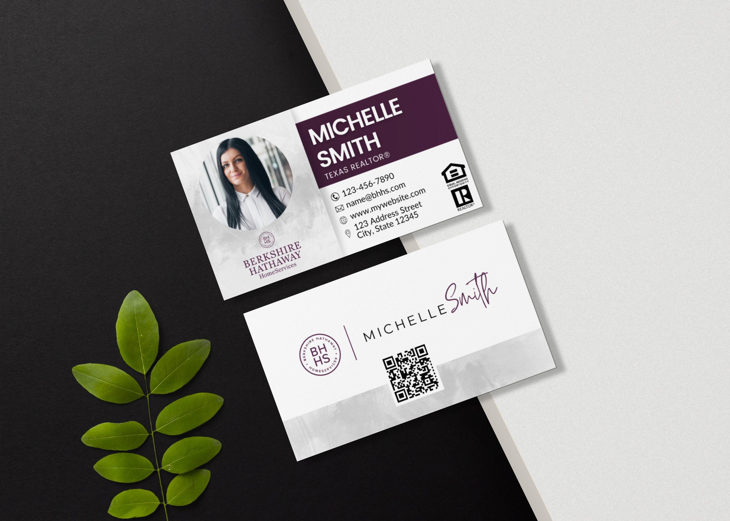 Berkshire Hathaway Business Cards QR Code Editable Canva - Etsy