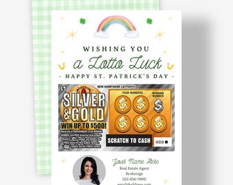 St. Patrick's Day Scratch Ticket Cards | Personalized Real Estate Client Appreciation Gift