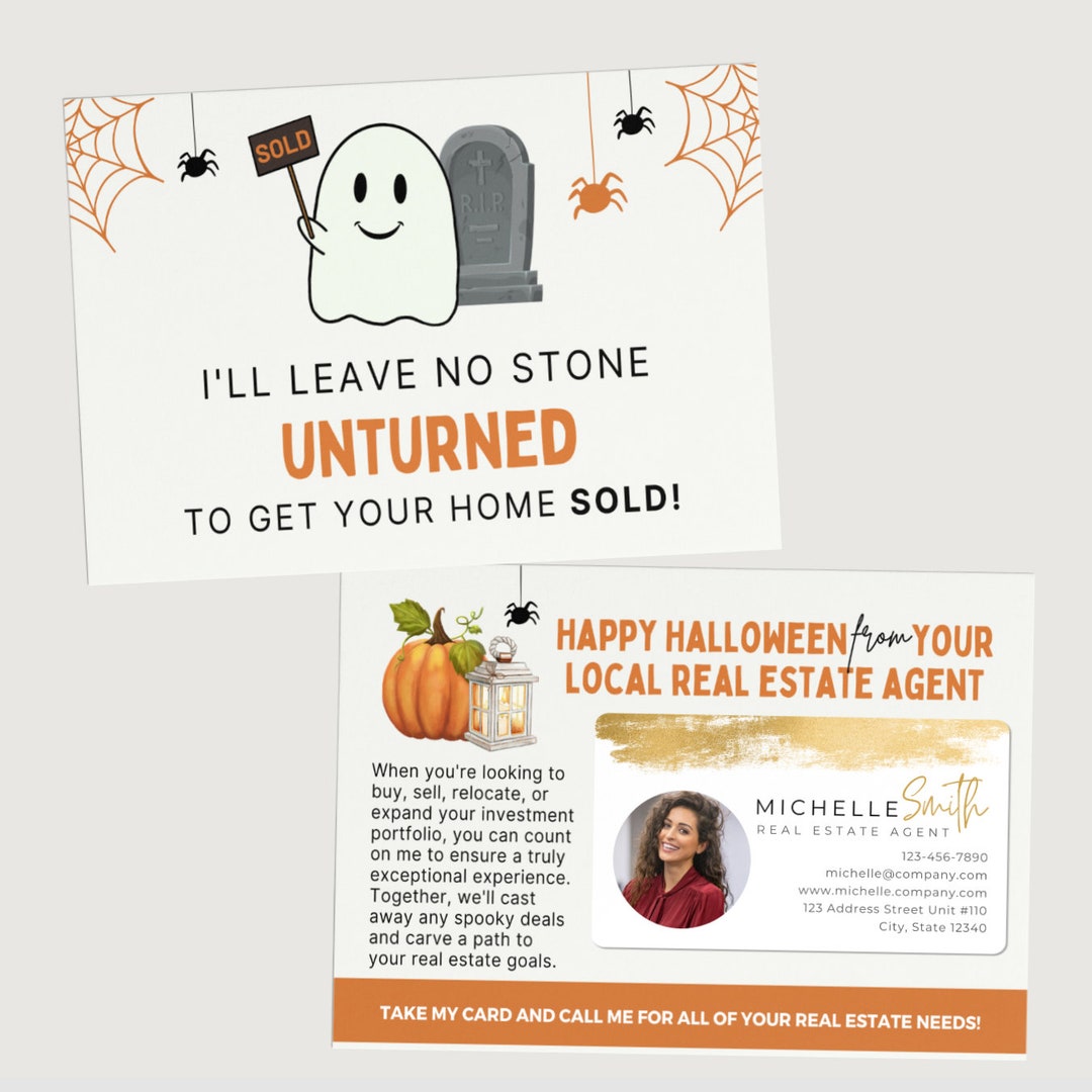 Printed Halloween Real Estate Postcards Envelopes Included Etsy