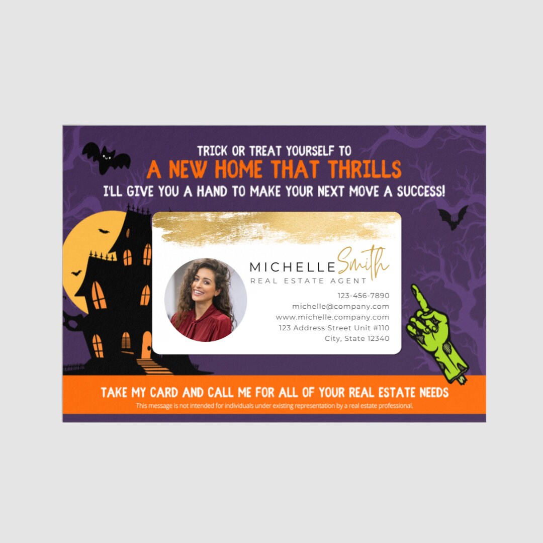 Printed Halloween Real Estate Postcards Envelopes Included Etsy