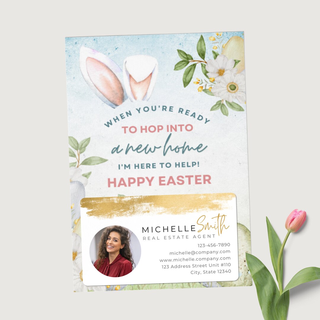 Set of Real Estate Easter Postcards With Envelopes Spring - Etsy