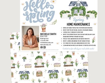 Bulk Set of Spring Home Maintenance Mailers - 5x7 Custom Cards For Real Estate