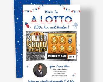 4th of July Scratch Ticket Cards | Personalized Real Estate Client Appreciation Gift