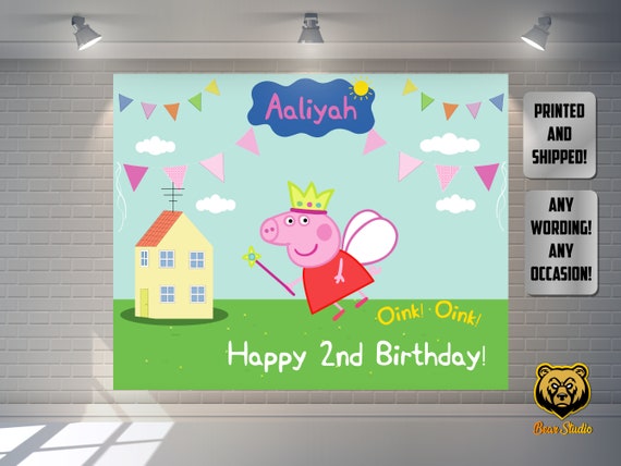 Printed Shipped Backdrop Peppa Pig Backdrop Digital Etsy