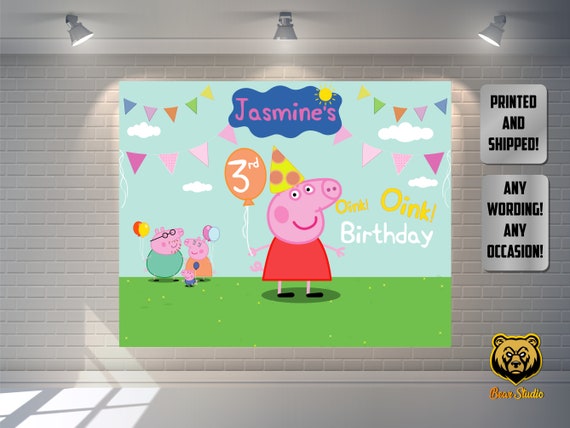 Printed Shipped Backdrop Peppa Pig Birthday Peppa Pig Etsy Printed Shipped Backdrop Peppa Pig Birthday Peppa Pig Etsy