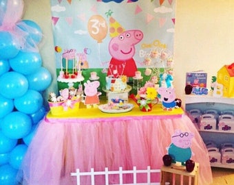 Peppa pig Birthday | Peppa Pig Backdrop | Peppa pig Banner | Personalized