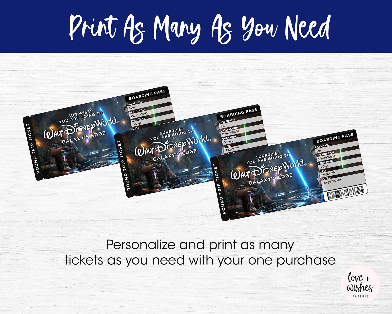 Disneyland & Disney World Star Wars Galaxy's Edge Tickets Etsy