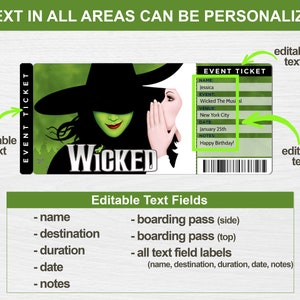 wicked musical surprise reveal tickets printable surprise
