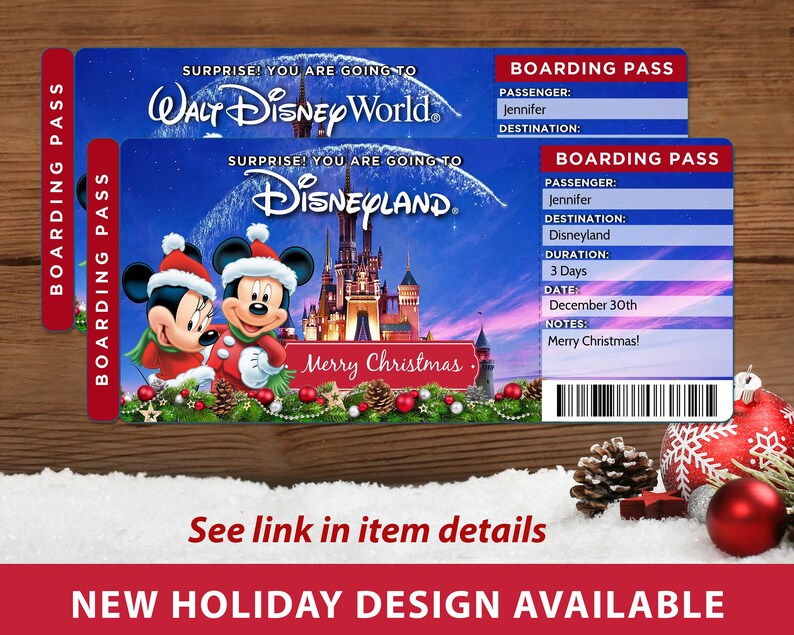 Disney Trip Tickets Surprise Disney Trip Disneyland | Etsy