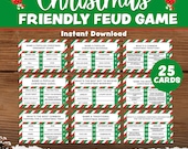 Christmas Friendly Feud Game, Printable Christmas Game, Holiday Party Games for Groups,  Adults and Family Christmas Game