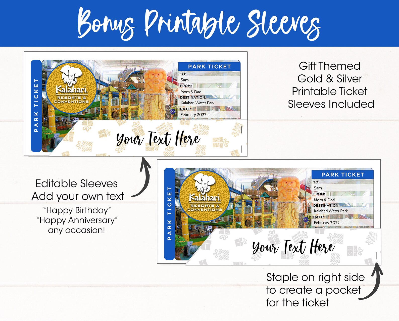 Kalahari Resorts Water Park Surprise Trip Reveal Tickets Etsy