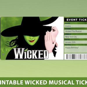 wicked musical surprise reveal tickets printable surprise