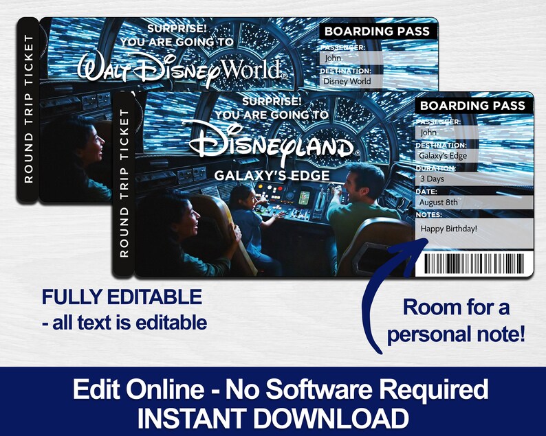 Disneyland & Disney World Star Wars Galaxy's Edge Tickets Etsy
