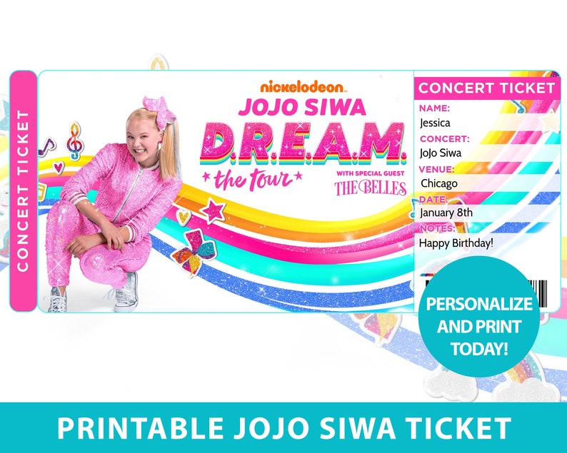 jojo siwa concert reveal tickets printable surprise jojo