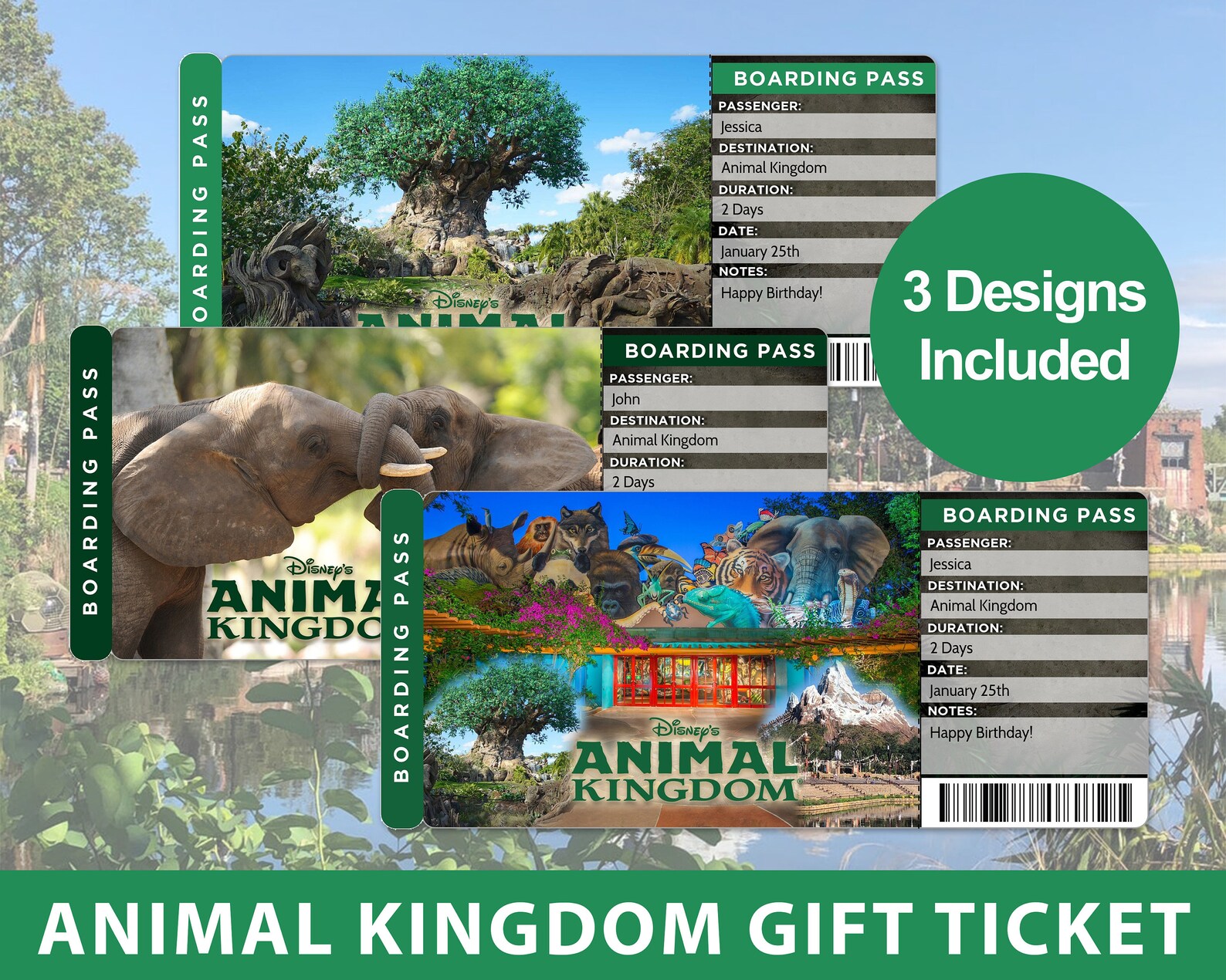 Animal Kingdom Surprise Trip Reveal Tickets Surprise Disney Etsy