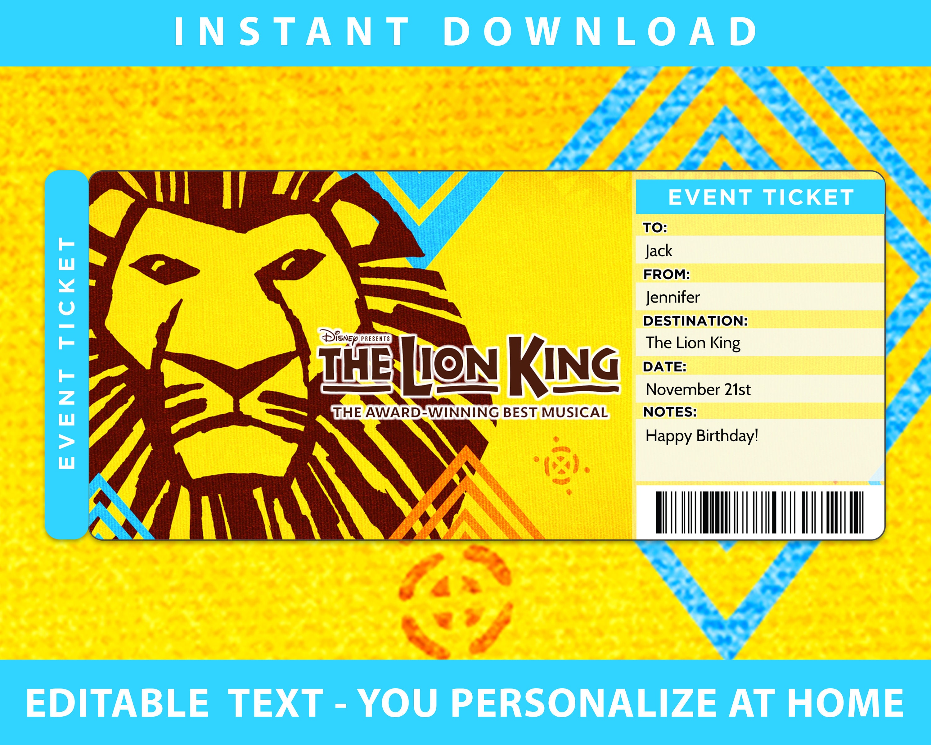 Lion King Musical Printable Color Page