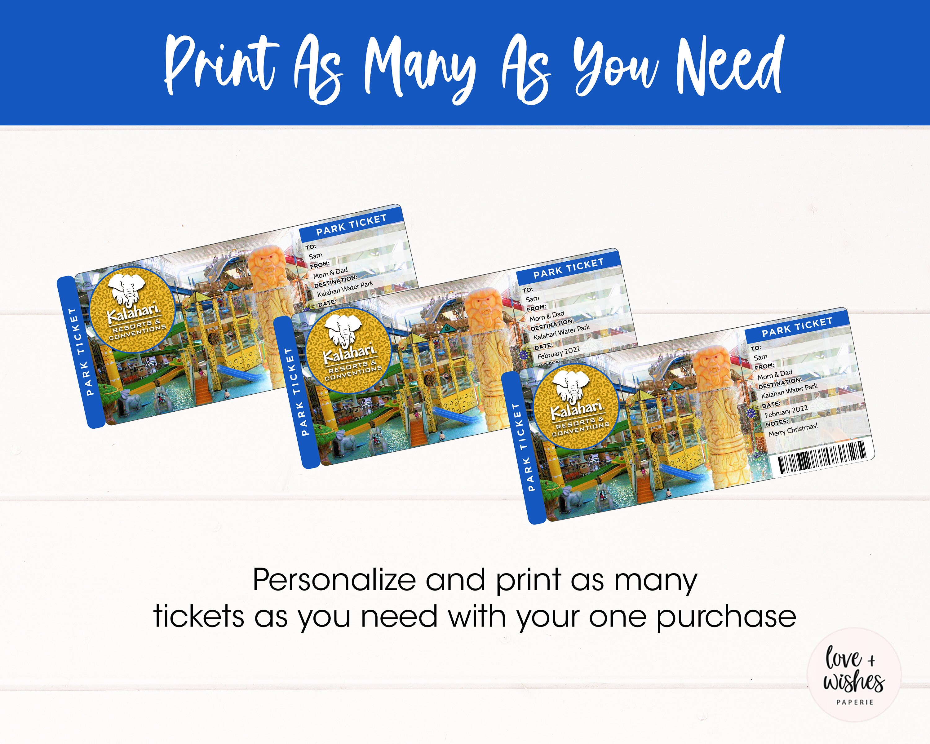 Kalahari Resorts Water Park Surprise Trip Reveal Tickets Etsy