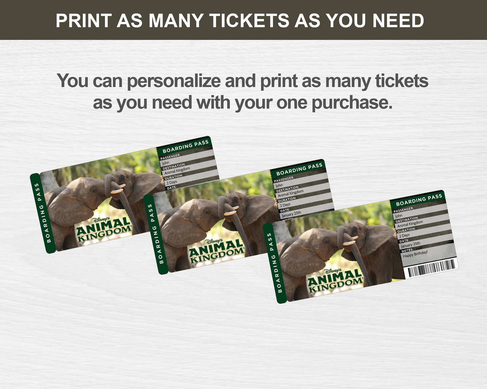 Animal Kingdom Surprise Trip Reveal Tickets Surprise Disney Etsy