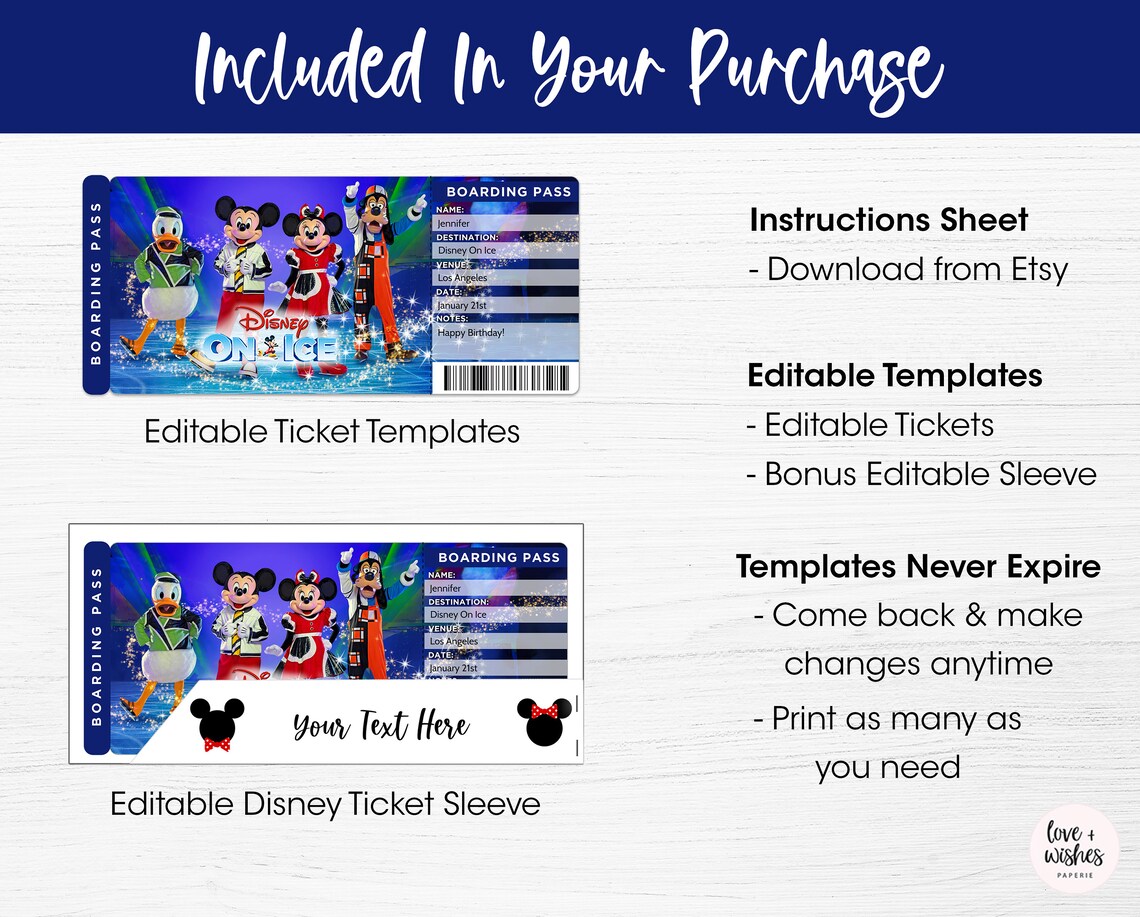 Printable Disney On Ice Ticket