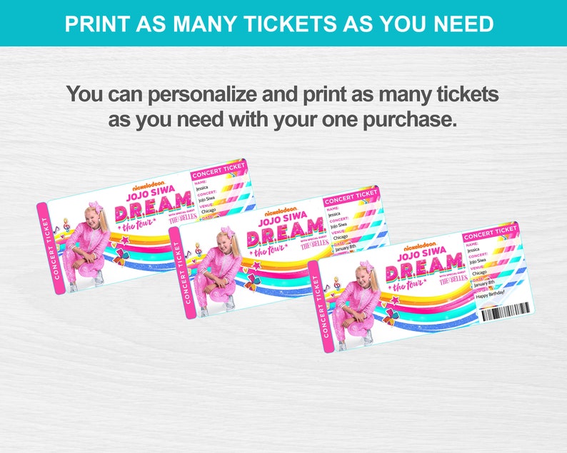 jojo siwa concert reveal tickets printable surprise jojo