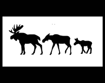 Amazon Com Moose Family Vinyl Car Stickers 4 Decals Automotive