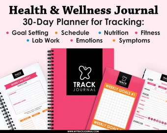 Health Planner, Track Lab Work, Symptoms, Food Diary, Fitness, Sleep, Emotions, Goal Setting Scheduler, Journal, Tracker, Wellness Organizer