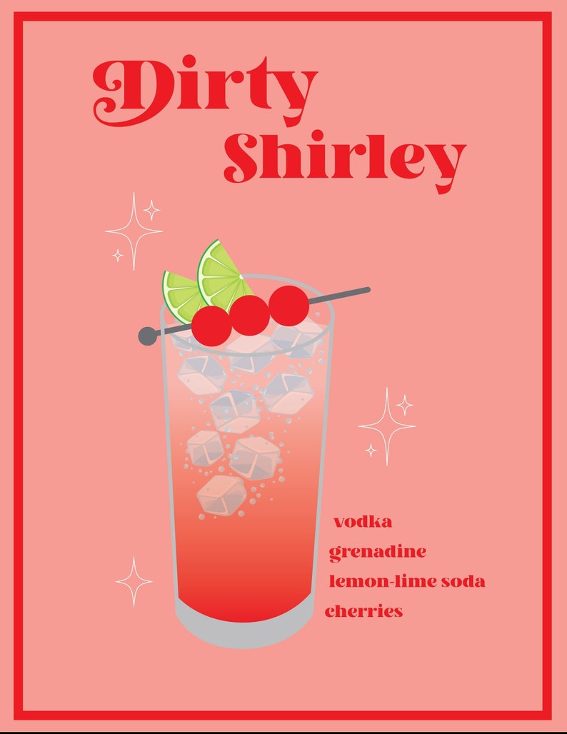 Dirty Shirley Wall Art Print - Etsy