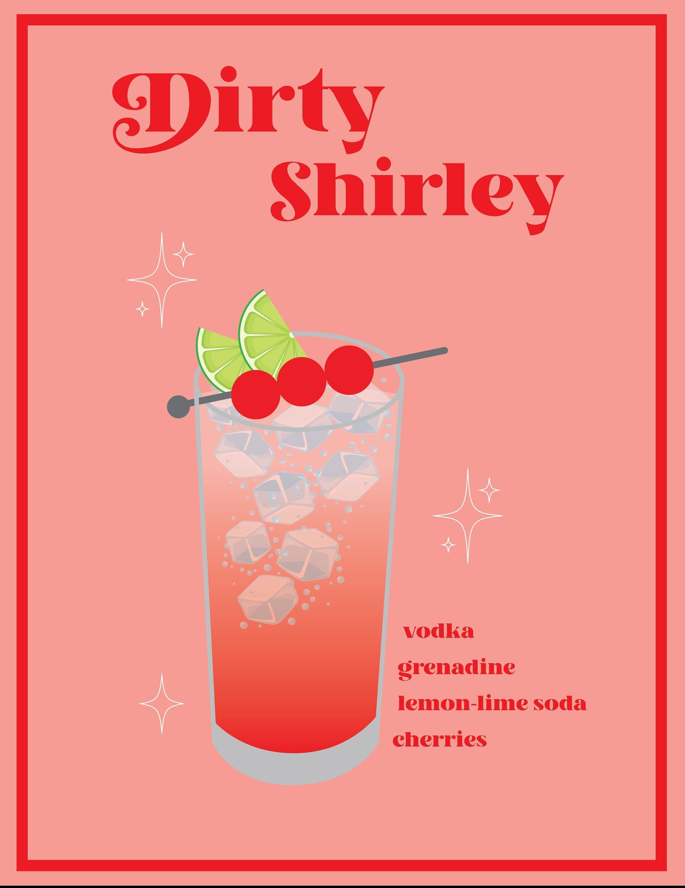 Dirty Shirley Wall Art Print - Etsy