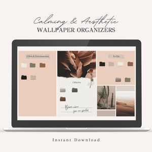 Desert Theme | Desktop Organizer Wallpaper & Folder Icons Set｜Mac Desktop Wallpaper｜Digital Download
