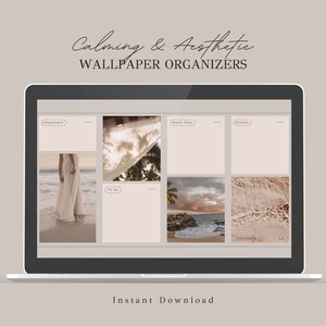 Soft Sand | Themed Desktop Organizer Wallpaper & Folder Icons Set｜Mac Desktop Wallpaper｜Digital Download ｜Neutrals